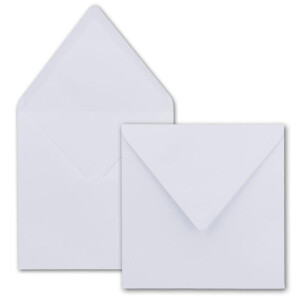 25x Quadratische Briefumschläge in Hochweiß (Weiß) - 15,5 x 15,5 cm - ohne Fenster, mit Nassklebung - 100 g/m² - Für Einladungskarten zu Hochzeit, Geburtstag und mehr - Serie FarbenFroh