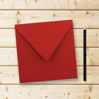 50x Quadratische Briefumschläge in Rot - 15,5 x 15,5 cm
