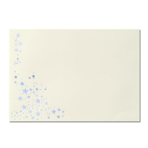 100x Weihnachts-Briefumschläge - DIN B6 - mit Silber-Metallic geprägtem Sternenregen - Farbe: Creme - Nassklebung, 100 g/m² - 120 x 180 mm - Marke: GUSTAV NEUSER