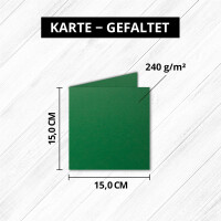 Quadratische Falt-Karten 15 x 15 cm - Dunkelgrün - 50 S