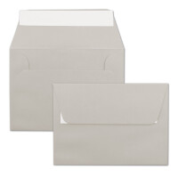 75x Briefumschläge Hell-Grau DIN C6 Format 11,4 x 16,2 cm - Haftklebung - Kuverts ohne Fenster - Weihnachten, Grußkarten & Einladungen - Für A6 & A4 Papier