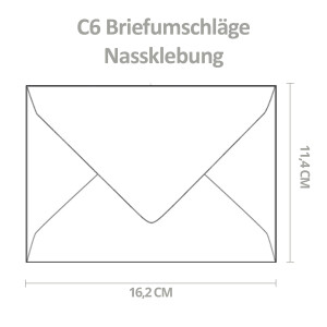 50x Briefumschläge Weiß DIN C6 gefüttert mit Seidenpapier in Grün 100 g/m² 11,4 x 16,2 cm mit Nassklebung ohne Fenster