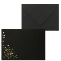50x Weihnachts-Briefumschläge - DIN B6 - mit Gold-Metal