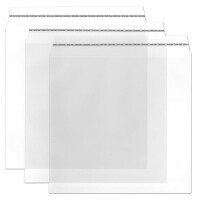 Durchsichtige Briefumschläge Quadratisch 22 cm - 25 Stück - Haftklebung - glasklare Post-Umschläge aus Transparentfolie - 220 x 220 mm - ideal für Werbung, Einladungen und Präsente - von GUSTAV NEUSER