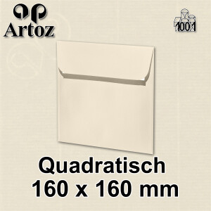 ARTOZ 50x quadratische Briefumschläge chamois (Creme) 100 g/m² - 16 x 16 cm - Kuvert ohne Fenster - Umschläge mit Haftklebung