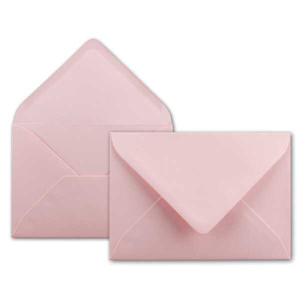 100x Brief-Umschläge in Rosa - 80 g/m² - Kuverts in DIN B6 Format 12,5 x 17,6 cm - Nassklebung ohne Fenster
