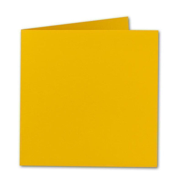 Quadratische Falt-Karten 15 x 15 cm - Honiggelb - 100 Stück - formstabil - für Drucker geeignet - für Grußkarten, Einladungen & mehr