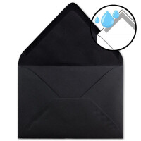 Briefumschläge in Schwarz - 50 Stück - DIN C5 Kuverts 22,0 x 15,4 cm - Nassklebung ohne Fenster - Weihnachten, Grußkarten - Serie FarbenFroh