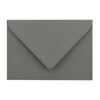 50 Briefumschläge in Grahit mit weißem Innenfutter - Kuverts in DIN B6 Format  - 12,5 x 17,6 cm - Seidenfutter - Nassklebung