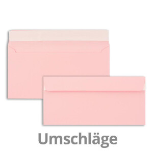 50x Faltkarten-Set mit Briefumschlägen DIN Lang in Rosa - 21 x 10,5 cm - Blank Klappkarten und Umschläge für Einladungen und Grüße zu Geburtstag und Hochzeit