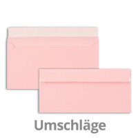 50x Faltkarten-Set mit Briefumschlägen DIN Lang in Rosa