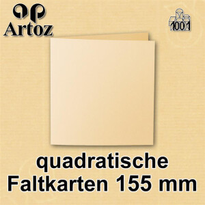 ARTOZ 50x quadratische Faltkarten - Honiggelb (Gelb) - 155 x 155 mm Karten blanko zum Selbstgestalten - 220 g/m² gerippt