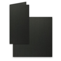 50x Falt-Karten DIN Lang - Schwarz - 10,5 x 21 cm - Blanko D
