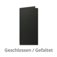 50x Falt-Karten DIN Lang - Schwarz - 10,5 x 21 cm - Blanko D