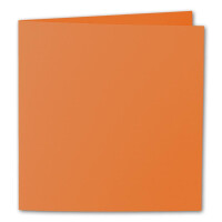 ARTOZ 50x quadratische Faltkarten - Orange (Orange) - 155 x 155 mm Karten blanko zum Selbstgestalten - 220 g/m² gerippt