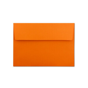 200x Briefumschläge Orange DIN C6 Format 11,4 x 16,2 cm - Haftklebung - Kuverts ohne Fenster - Weihnachten, Grußkarten & Einladungen - Für A6 & A4 Papier