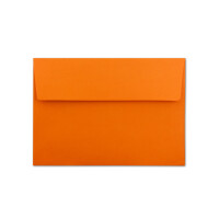 200x Briefumschläge Orange DIN C6 Format 11,4 x 16,2 cm - Haftklebung - Kuverts ohne Fenster - Weihnachten, Grußkarten & Einladungen - Für A6 & A4 Papier