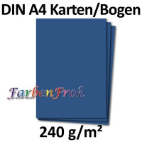 100 DIN A4 Papier-bögen Planobogen - Nachtblau (Blau) - 240 g/m² - 21 x 29,7 cm - Bastelbogen Ton-Papier Fotokarton Bastel-Papier Ton-Karton - FarbenFroh