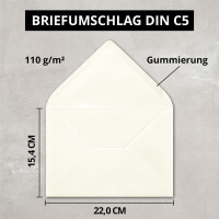 Briefumschläge in Naturweiß - 25 Stück - DIN