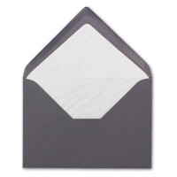 50x Kuverts in Granit-Grau - Brief-Umschläge in DIN B6 