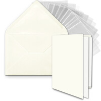50x DIN B6 Faltkarten-Set - Naturweiß (Weiß) - 1