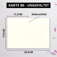 50x DIN B6 Faltkarten-Set - Naturweiß (Weiß) - 1