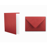 Einladungskarten inklusive Briefumschläge & Einlegeblätter - 25er-Set - Blanko Klapp-Karten in Rosen-Rot - bedruckbare Post-Karten in DIN B6 Format - speziell zum Selbstgestalten & Kreieren