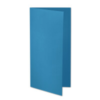 ARTOZ 50x DIN Lang Faltkarten - Blau (Petrol) gerippt 210 x 105 mm Klappkarten - Blanko Doppelkarte mit 220 g/m² edle Egoutteur-Rippung