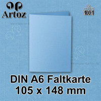 ARTOZ 50x DIN A6 Faltkarten - Marienblau (Blau) - 105 x 148 mm Karten blanko zum selbstgestalten - 220 g/m² gerippt