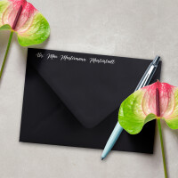 50x Brief-Umschläge Format B6 - Schwarz- 12 x 17,5 cm -