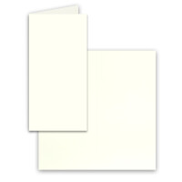 50x Falt-Karten DIN Lang - Naturweiss (Weiß) - 10,5 x 