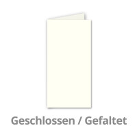 50x Falt-Karten DIN Lang - Naturweiss (Weiß) - 10,5 x 