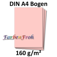 50 DIN A4 Papierbogen Planobogen - Rosa - 160 g/m² - 21