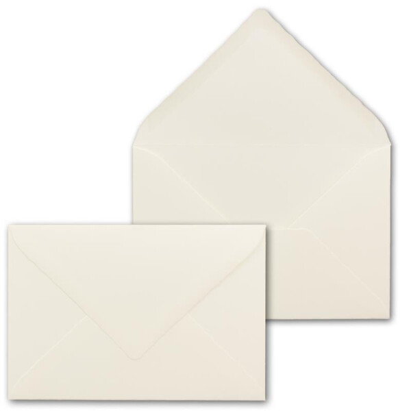 100 Brief-Umschläge mit Wellenschnitt - Natur-Weiß - DIN C5 - 16,2 x 22,9 cm - 120 gr - mit wellenförmigen Rändern - Nassklebung - FarbenFroh by GUSTAV NEUSER