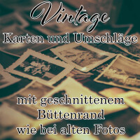 25x Vintage Brief-Umschläge mit Zackenschnitt - Natur-W