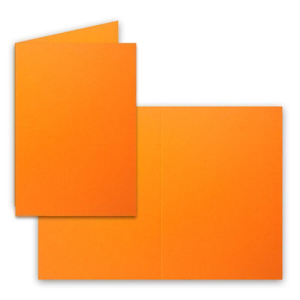 25 Faltkarten B6 - Orange - Blanko Doppel-Karten - 12 x 17 cm - sehr formstabil - für Drucker geeignet - Serie: FarbenFroh