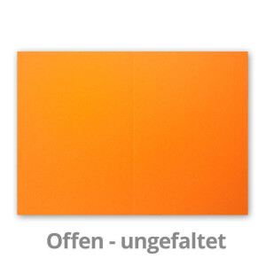 25 Faltkarten B6 - Orange - Blanko Doppel-Karten - 12 x 17 cm - sehr formstabil - für Drucker geeignet - Serie: FarbenFroh