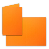 25 Faltkarten B6 - Orange - Blanko Doppel-Karten - 12 x 17 c
