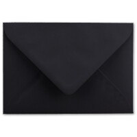100 Brief-Umschläge - Schwarz - DIN C6 - 114 x 162 mm -