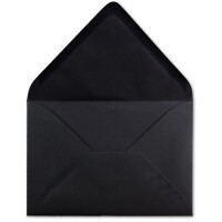 100 Brief-Umschläge - Schwarz - DIN C6 - 114 x 162 mm -