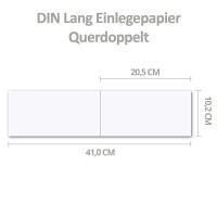50x faltbares Einlege-Papier für DIN Lang Doppelkarten 
