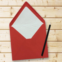 25x Briefumschläge Quadratisch 16 x 16 cm in Rosenrot (