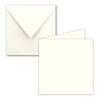 25x Quadratisches Falt-Karten-Set - 15 x 15 cm - mit Brief-U