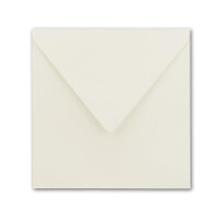 25x Quadratisches Falt-Karten-Set - 15 x 15 cm - mit Brief-Umschlägen - Naturweiss - Nassklebung - für Grußkarten, Einladungen & mehr