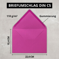 Briefumschläge in Amarena - 50 Stück - DIN C5 Kuve