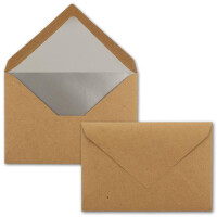 50x - Brief-Umschläge B6 mit Silber Innenfutter - 12,5 