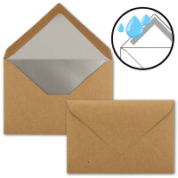 50x - Brief-Umschläge B6 mit Silber Innenfutter - 12,5 