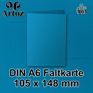 ARTOZ 50x DIN A6 Faltkarten - Petrol (Blau) - 105 x 148 mm Karten blanko zum selbstgestalten - 220 g/m² gerippt