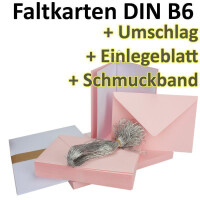 50x Falt-Karten Set in Rosa inklusive Brief-Umschläge D