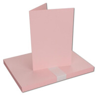 50x Falt-Karten Set in Rosa inklusive Brief-Umschläge D